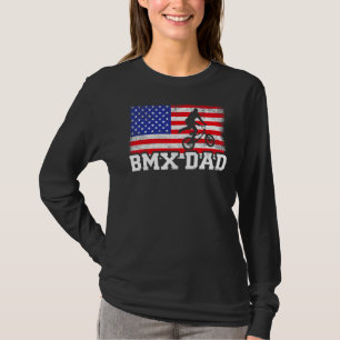 Mens Bmx Vintage American Flag Bmx Dad Father's D T-Shirt