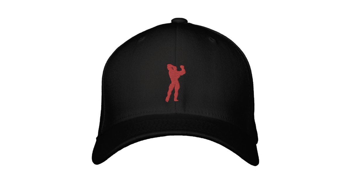 Mens Bodybuilding Pose Embroidered Hat Zazzle