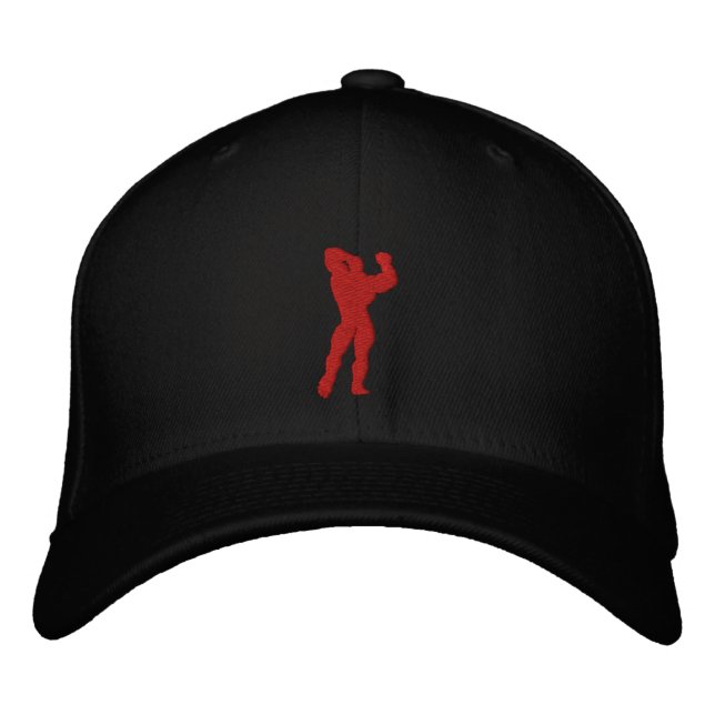 Mens Bodybuilding Pose Embroidered Hat (Front)