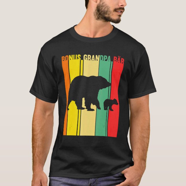 Mens Bonus Grandpa Bär Bonus Grandad T-Shirt (Front)