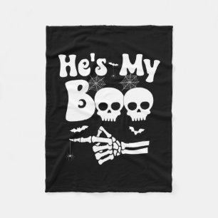 Mens boo skeleton couples matching couple fleece blanket