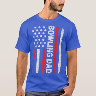 Mens Bowling Dad American Flag Dad Bowling Father' T-Shirt