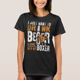 Mens Boxer Dad  Father's Day Dog   Beer T-Shirt