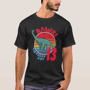 Mens Boy 13Th Birthday I Rawr! Brachiosaurus I Fam T-Shirt