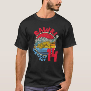 Mens Boy 14Th Birthday I Rawr! Ankylosaurus I Fami T-Shirt