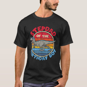 Mens Boy Birthday I Stepdad I Velociraptor I Famil T-Shirt