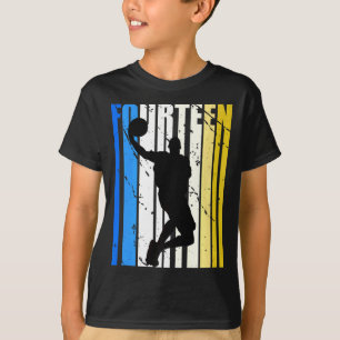 Mens boys basketball 14th birthday for sports fans T-Shirt