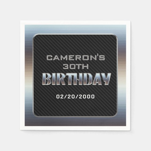 Men's Boy's Birthday Napkin (Front)