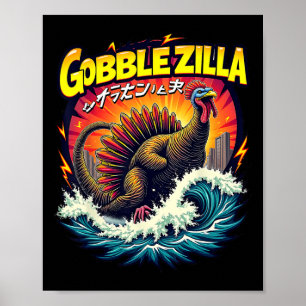 Mens Boys Funny Thanksgiving Gobble  Poster