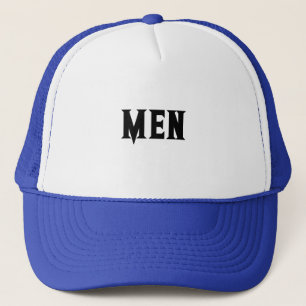Men's Boys Nice Cool Handsome White and Royal Trucker Hat