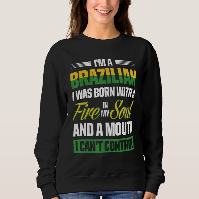 Mens Brazil Proud Brazilians Brazilian Roots Ameri Sweatshirt (Front)