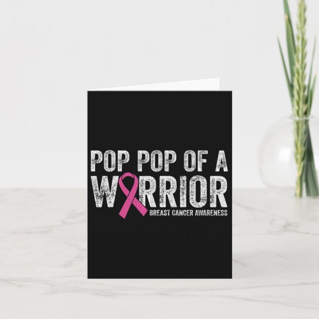 Mens Breast Cancer Awareness Pink Ribbon Pop Pop O Card (Front)