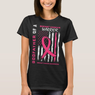 Mens Breast Cancer Warrior Goddaughter Pink Ribbon T-Shirt