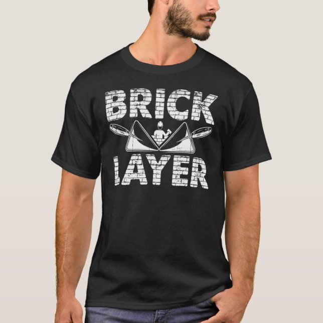 Mens Bricklayer Brick Mason Masons Masonry   Brick T-Shirt (Front)
