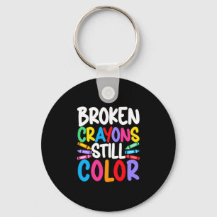 Mens broken crayons colour mental health awareness keychain