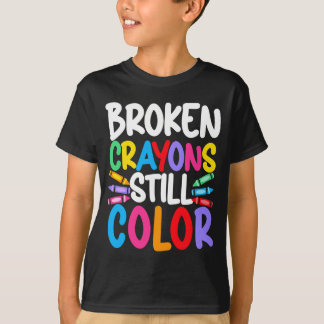 Mens broken crayons colour mental health awareness T-Shirt