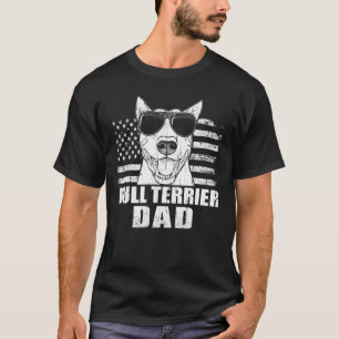 Mens Bull Terrier Dad Cool Vintage Retro Proud Ame T-Shirt