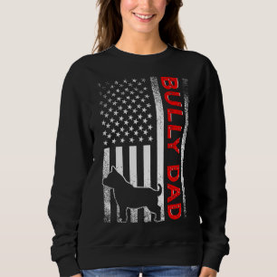 Mens Bully Or Pitbull Dog Dad Vintage American Fla Sweatshirt
