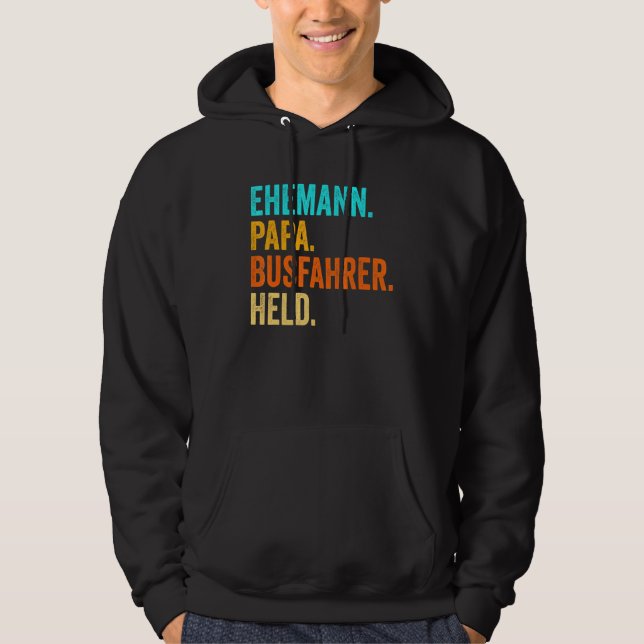 Mens Bus Driver Dad Father Bus Coach School Bus Hoodie (Front)