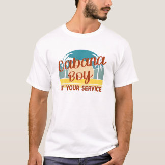 Mens Cabana Boy At Your Service Pool Boy T-Shirt