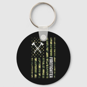 Mens Camo Aamerican Flag Usa Camouflage Patriotic Keychain