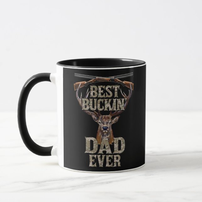 Mens Camouflage Best Buckin Dad Ever Fathers Day Mug (Left)
