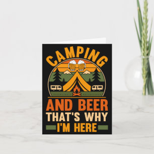 Mens camping beer camp life forest camper card