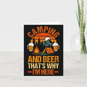 Mens camping beer camp life forest camper card