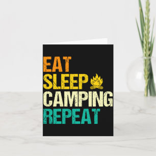 Mens camping bonfire camp life forest camper card