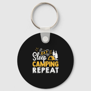 Mens camping bonfire camp life forest camper keychain
