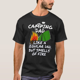 Mens Camping Dad Smells Of Fire Father S Day Summe T-Shirt