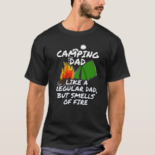 Mens Camping Dad Smells Of Fire Father S Day Summe T-Shirt