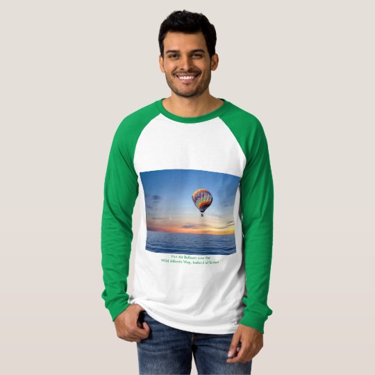 Men's Canvas Long Sleeve T-Shirt, White/Green T-Shirt
