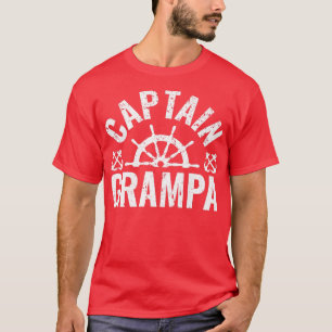 Mens Captain Grampa Boat Owner Lake Boating Father T-Shirt