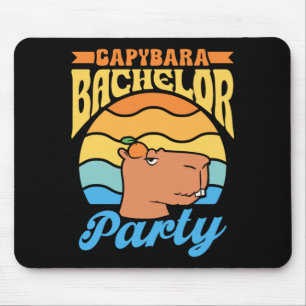 Mens Capybara Bachelor Party Groom Bride Team Mouse Pad