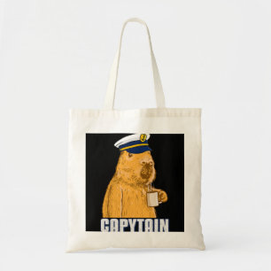 Mens Capybara Boat Captain Capytain Tote Bag