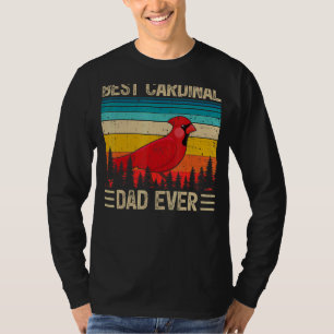 Mens Cardinal Bird Vintage Best Cardinal Dad Ever  T-Shirt