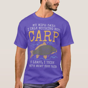 Mens Carp Husband Wife Funny Carps Fishing Angler T-Shirt