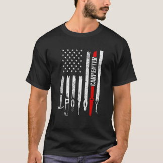 Mens Carpenter Flag Art Cool Woodworker Profession T-Shirt