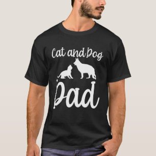 Mens Cat And Dog Dad Cats Dogs Pets Animals Cat A T-Shirt