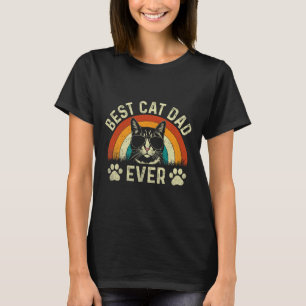 Mens Cat Dad Best Cat Dad Ever Funny Cat Daddy Vin T-Shirt
