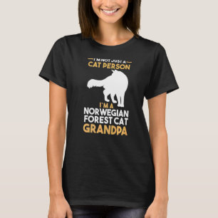 Mens Cat Grandfather Norwegian Forest Grandpa T-Shirt