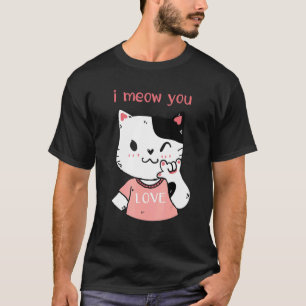 Mens Cat With I Meow You T-Shirt
