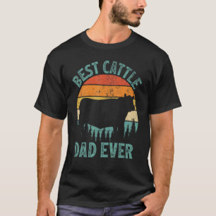 Mens  Cattle Vintage Best Cattle Dad Ever Father's T-Shirt