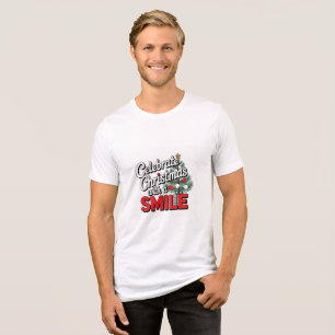 Men's Celebrate Christmas With A Smile Tri-Blend Shirt