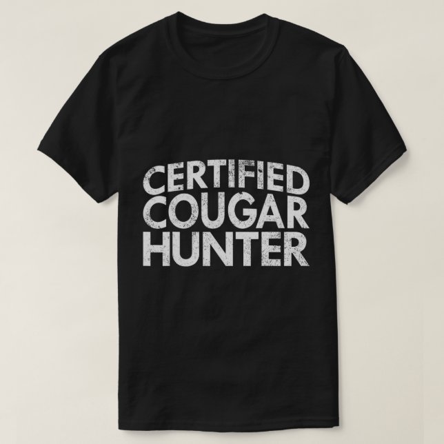 Mens Certified Cougar Hunter - Funny Mens Cougar T T-Shirt (Design Front)