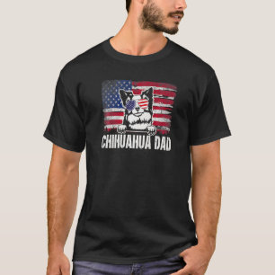 Mens Chihuahua Dad Us American Flag Vintage Father T-Shirt