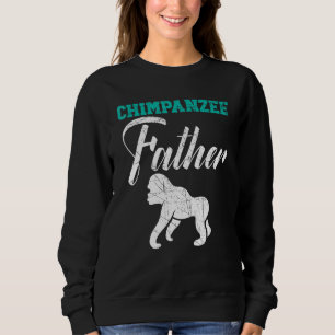 Mens Chimpanzee Father Monkey  Wildlife Animal Zoo Sweatshirt