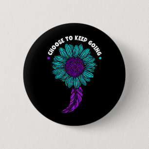 Mens Choose To Keep Going Prevention Suower 2 Inch Round Button