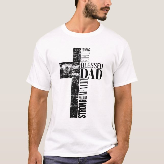 Mens Christian Fathers Day Gifts Religious Men Ble T-Shirt (Front)